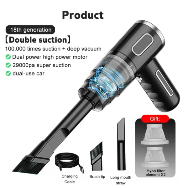 29000Pa Wireless Car Vacuum Cleaner Cordless Handheld Wet Dry Vacuum Cleaner Air Duster