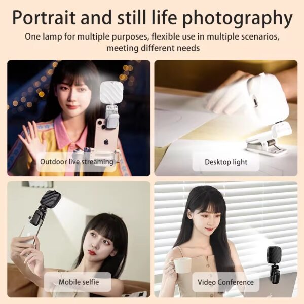 Selfie Light LED Rechargeable Cell Phone Fill Light Portable Clip on Light - Image 3