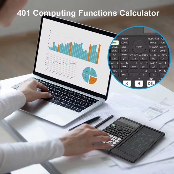 Computing Functions Solar Scientific Calculator With 6 Inch Writing Tablet - Image 4