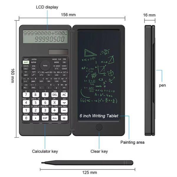 Computing Functions Solar Scientific Calculator With 6 Inch Writing Tablet - Image 5