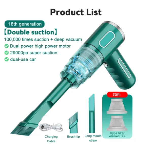 29000Pa Wireless Car Vacuum Cleaner Cordless Handheld Wet Dry Vacuum Cleaner Air Duster - Image 7