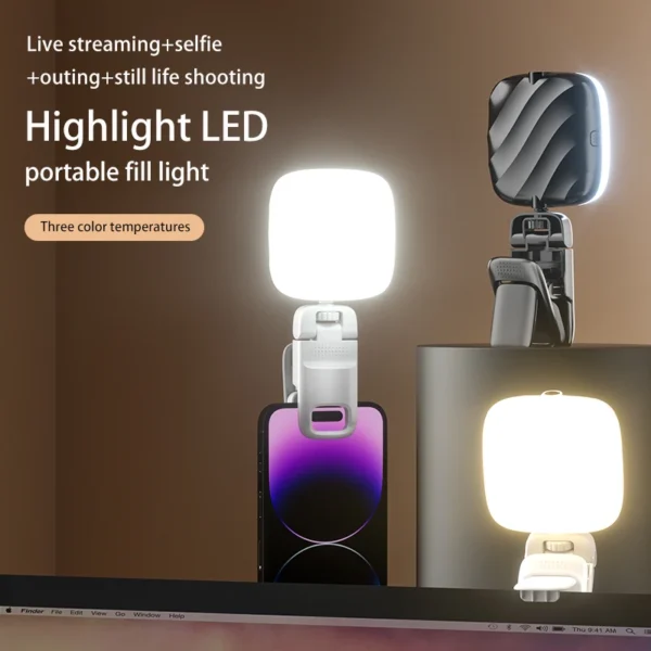 Selfie Light LED Rechargeable Cell Phone Fill Light Portable Clip on Light